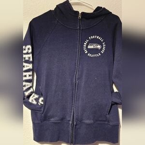 Seattle Seahawks Navy Zip Up Sweater